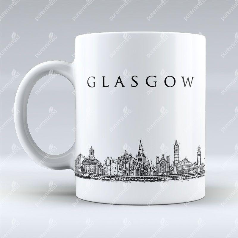 Glasgow Skyline Sketched - Mug