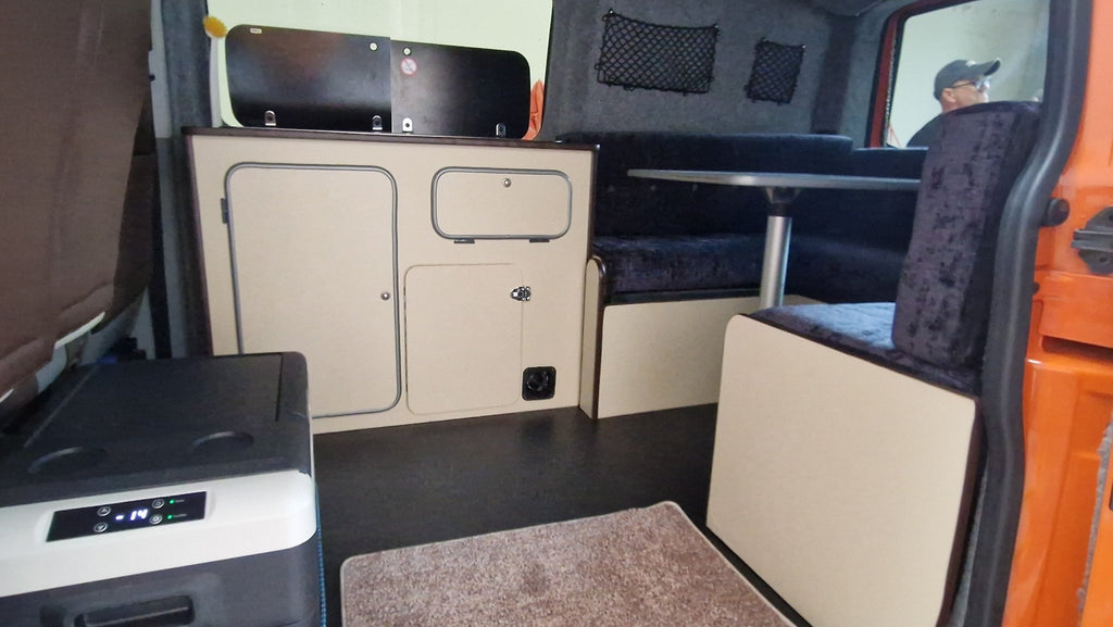 Ria 2019 Ford Transit Connect camper van interior with Scottish outdoor access