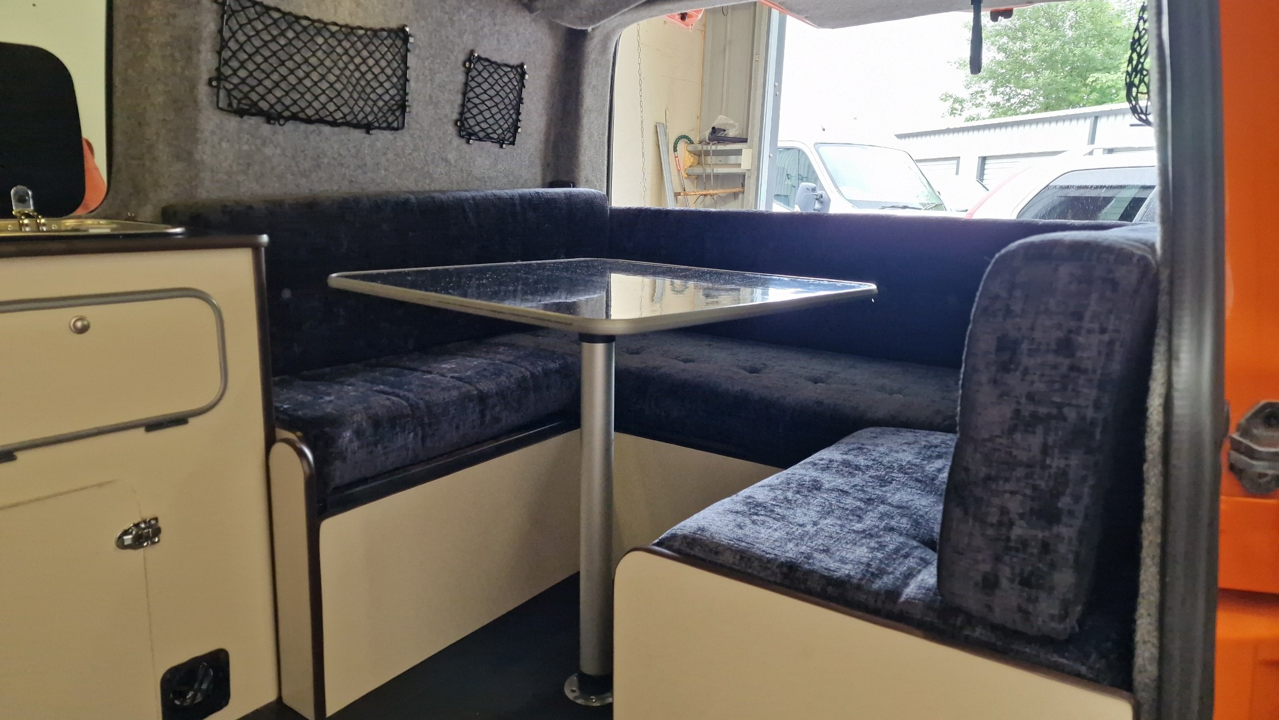 2019 Volkswagen California camper van interior in Ria with Scottish outdoor access seating and table