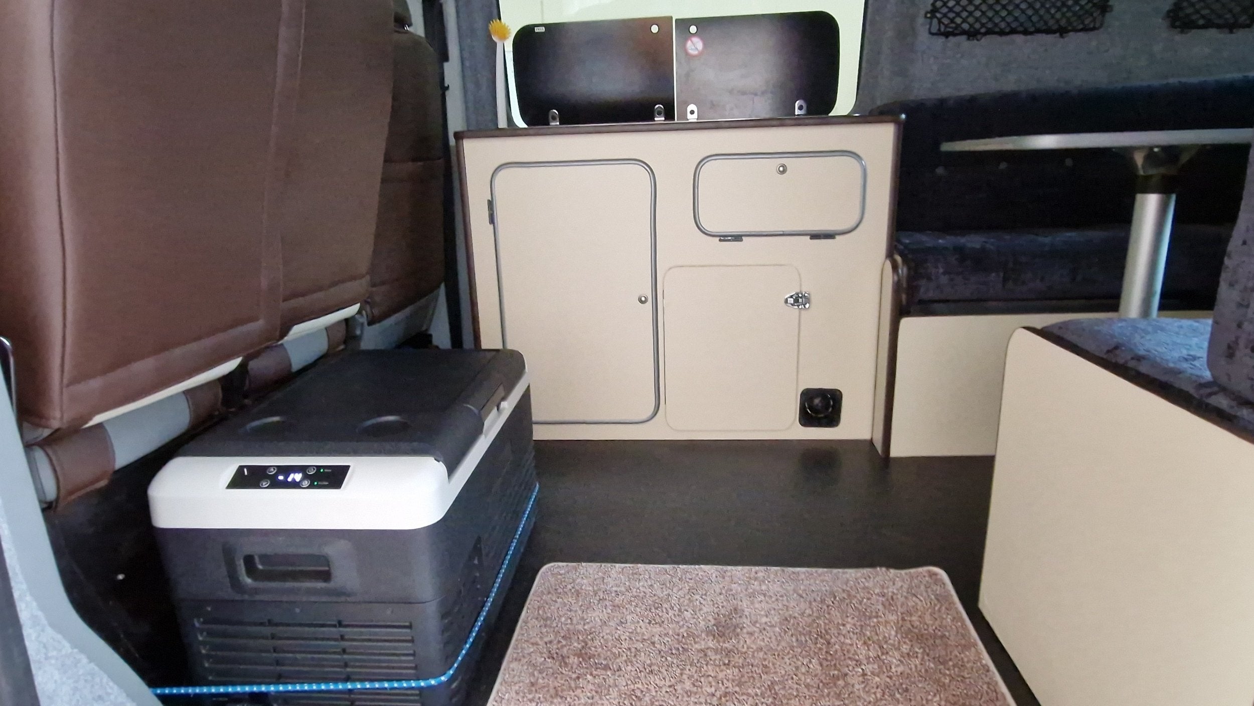 Ria white black portable cooler blue LED lights durable plastic