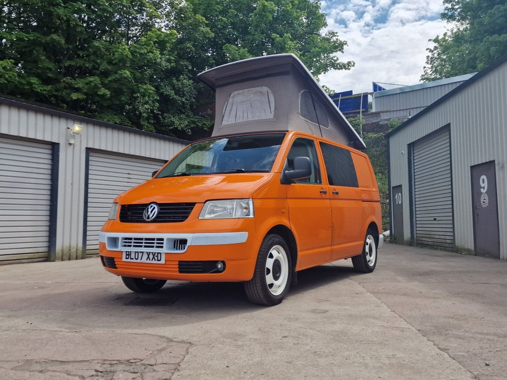 Orange 2017 Volkswagen T5 Ria Camper Van with Pop-Top Roof