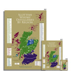 Scottish Whisky Distilleries Map Fine Art Prints