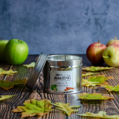 Apfel &amp; Zimt – Reisekerze in der Dose – Baumwolldocht